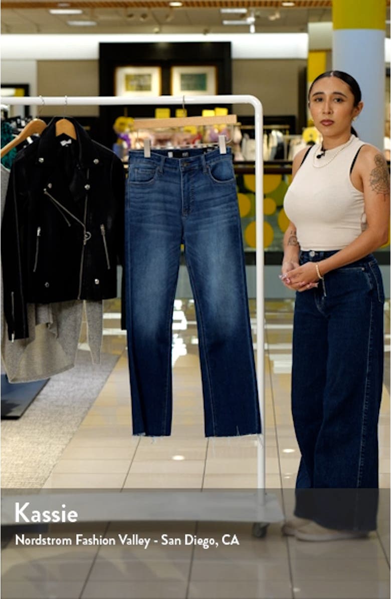 Kelsey Fab Ab High Waist Raw Hem Ankle Flare Jeans, sales video thumbnail