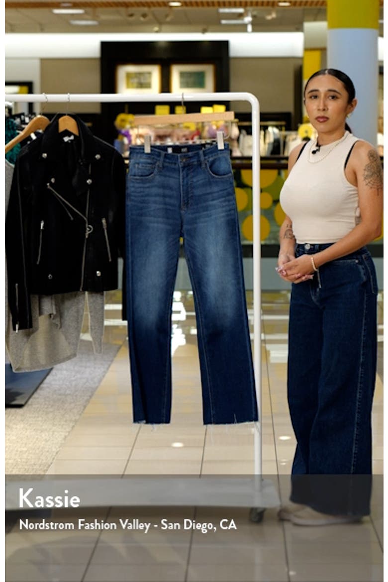 Kelsey Fab Ab High Waist Raw Hem Ankle Flare Jeans video