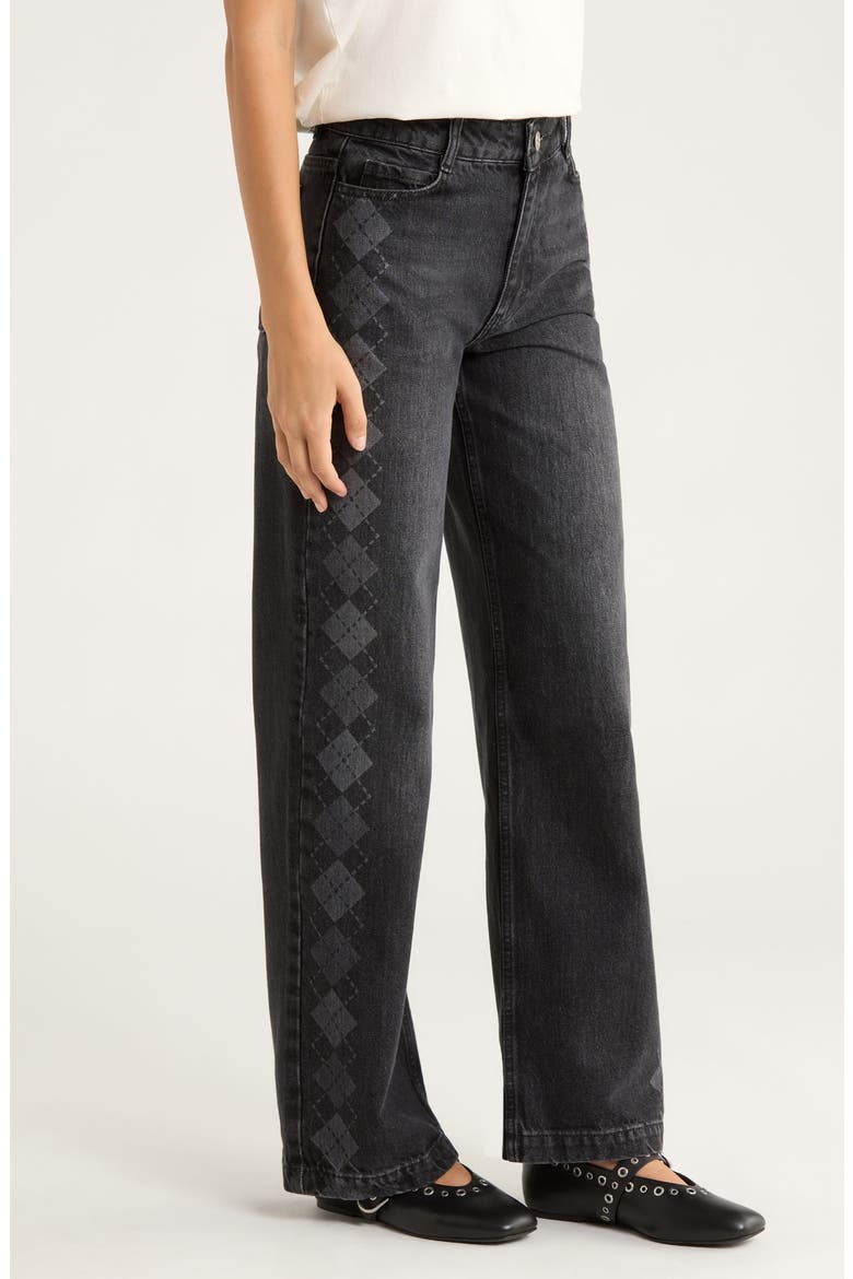 Sinclair Placement Arg Straight Leg Jeans, Alternate, color, GREY