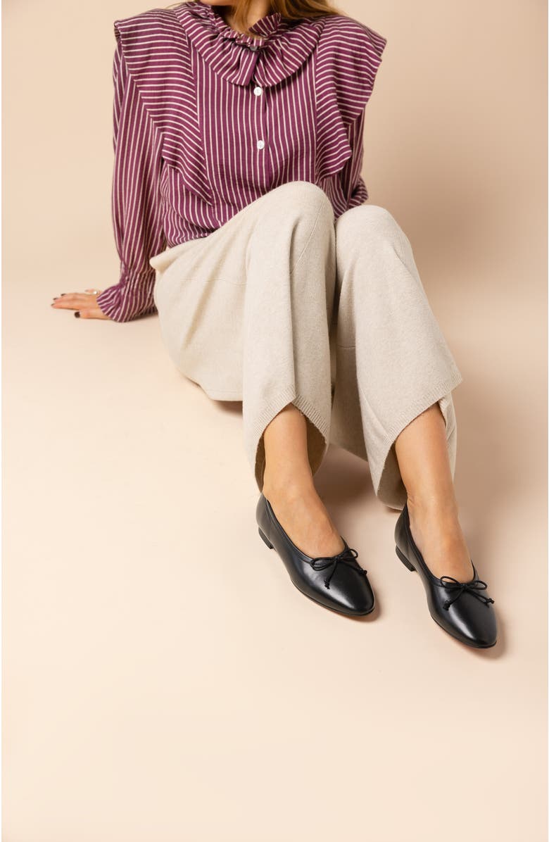 Menina Step Amelie Leather Ballet Flat, Alternate, color, Black