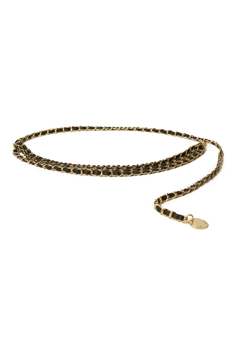 Mini Gissel Chain Belt, Main, color, BLACK GOLD
