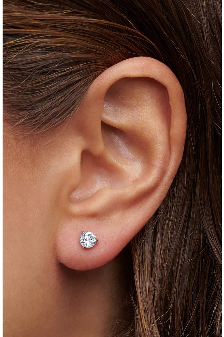 Round Brilliant Cut Diamond & Platinum Stud Earrings - 1.00ct., Alternate, color, WHITE 1.0 CTW