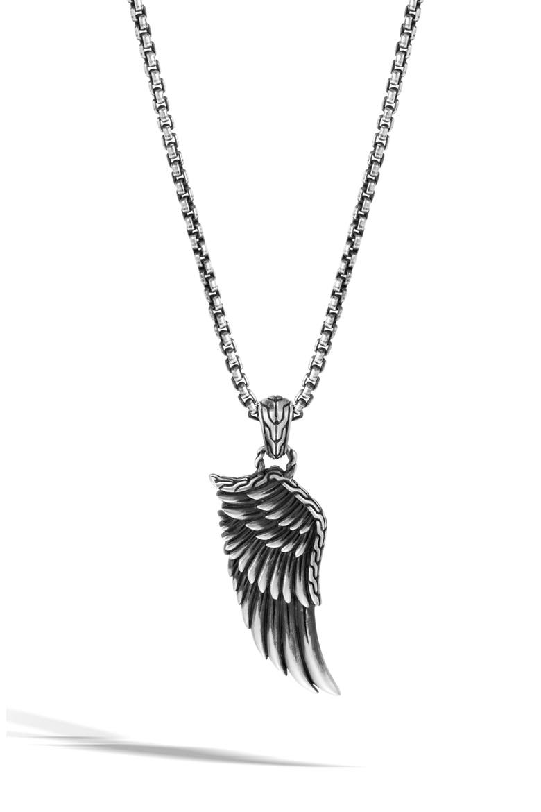 Men's Legends Eagle Pendant Necklace, Main, color, SILVER