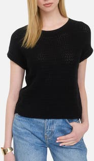 Blu Pepper Open Knit Short Sleeve Sweater