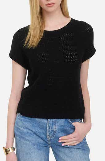 Blu Pepper Open Knit Short Sleeve Sweater