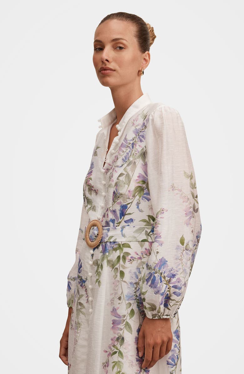Ever New Sheridan Placement Print Long Sleeve Maxi Dress, Alternate, color, Wisteria Floral