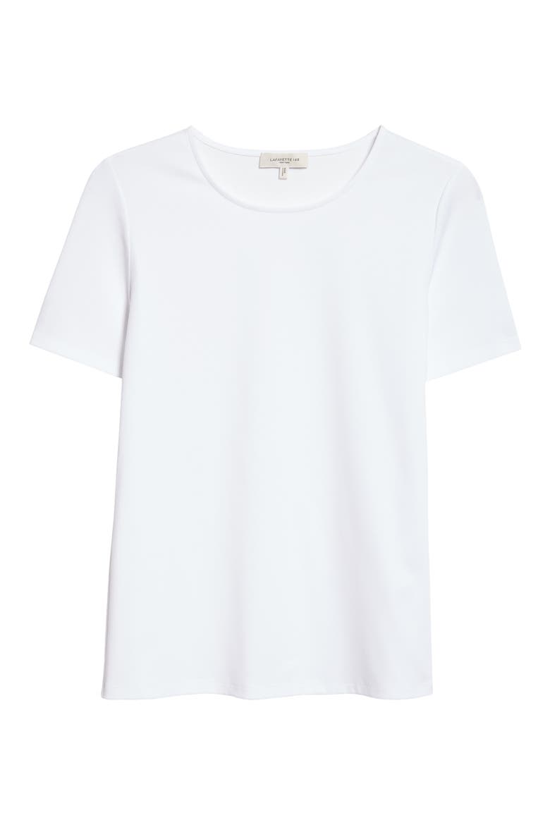 Stretch Cotton Crewneck T-Shirt, Alternate, color, WHITE