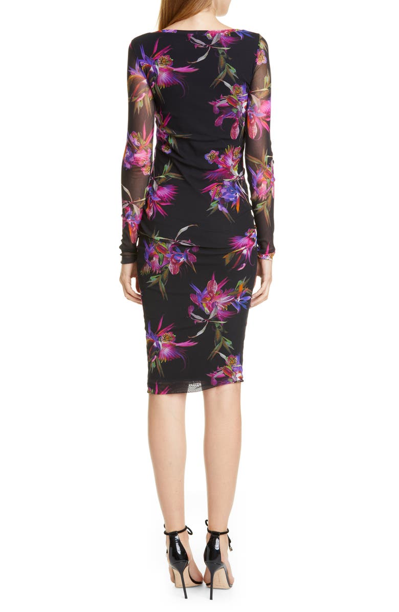 Fuzzi Floral Embroidered Long Sleeve Dress, Alternate, color, 