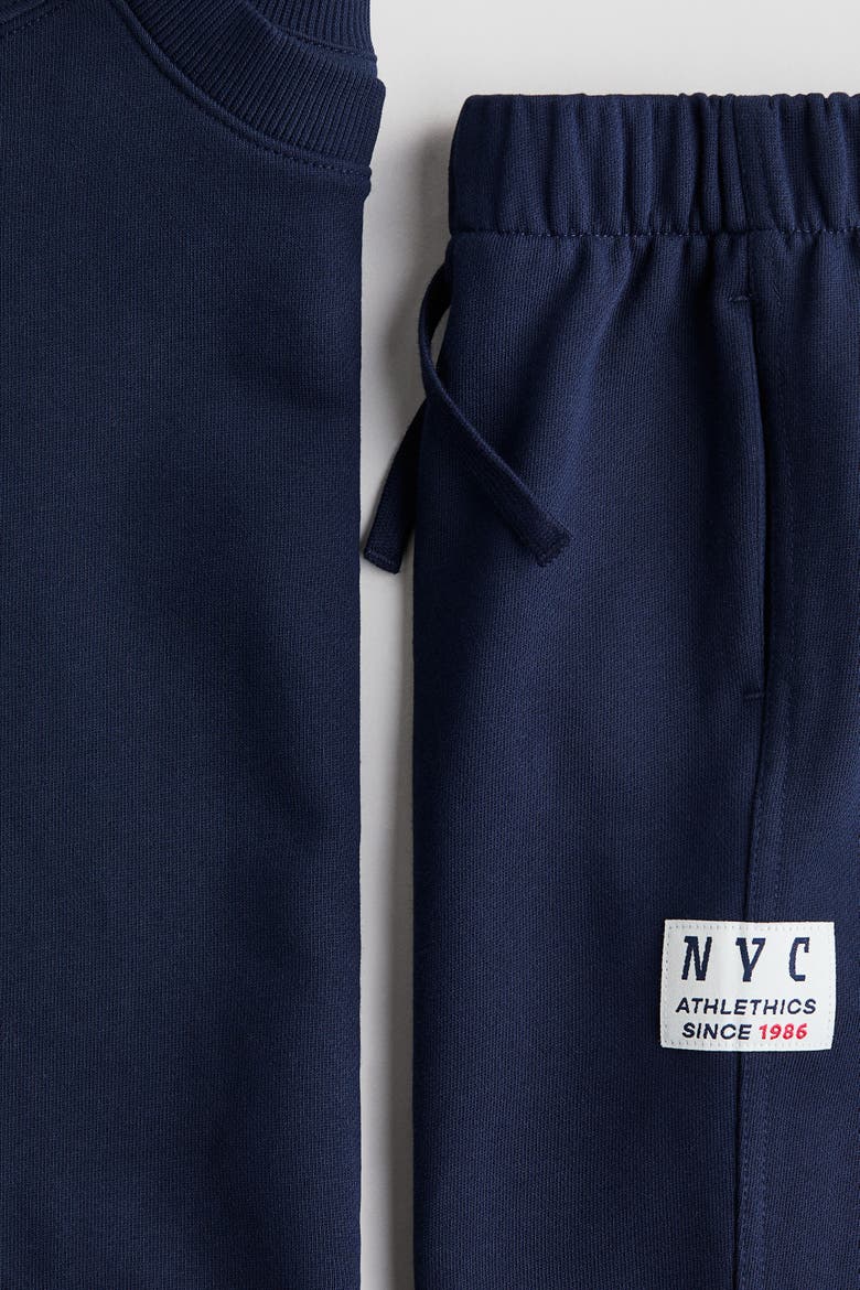 2-piece Motif-detail Sweatshirt Set, Alternate, color, Navy blue
