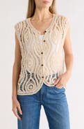Forgotten Grace Cap Sleeve Cotton Crochet Vest