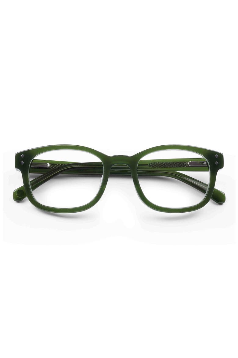 Biff 51mm Square Reading Glasses, Main, color, OLIVE GREEN