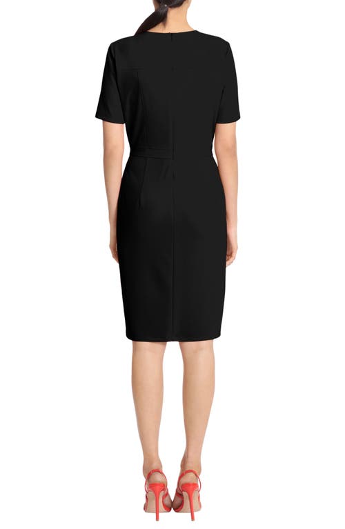 Maggy London Faux Wrap Sheath Dress In Black