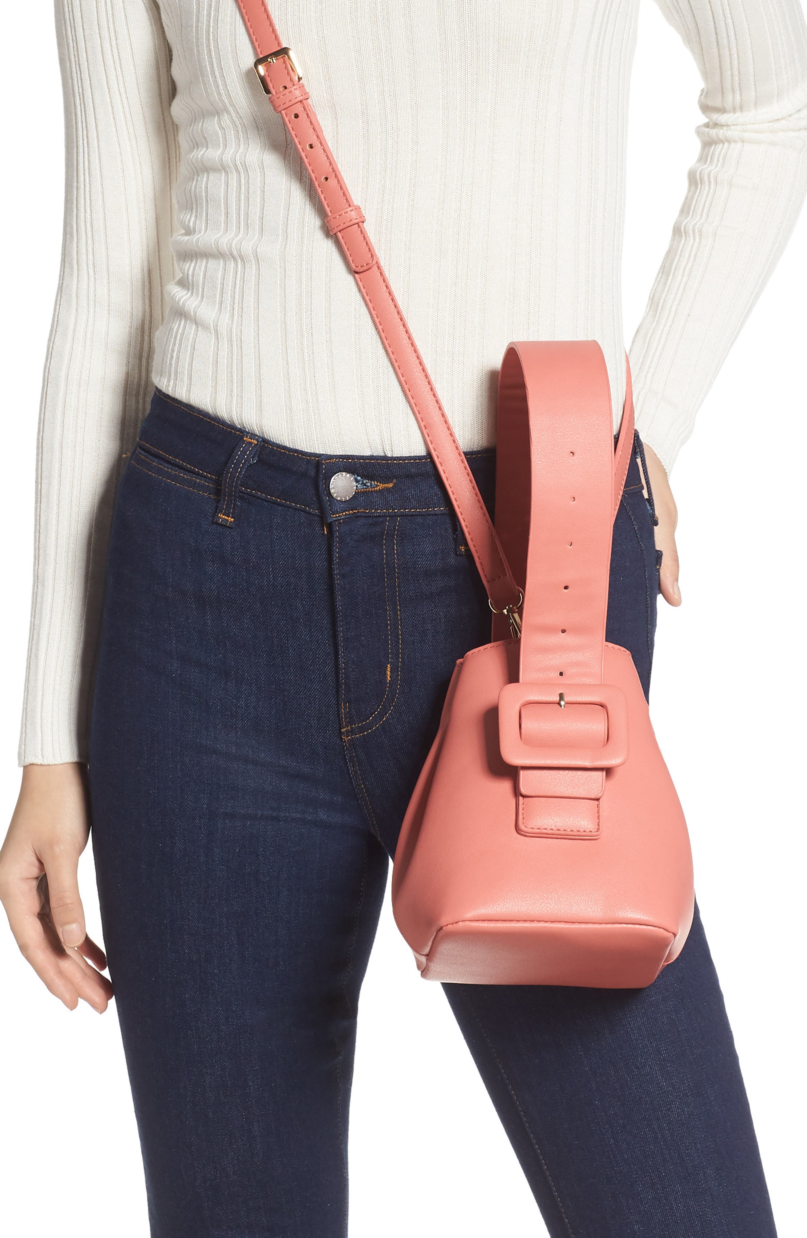 Bridget Vegan Leather Mini Bag, Alternate, color, SALMON PINK