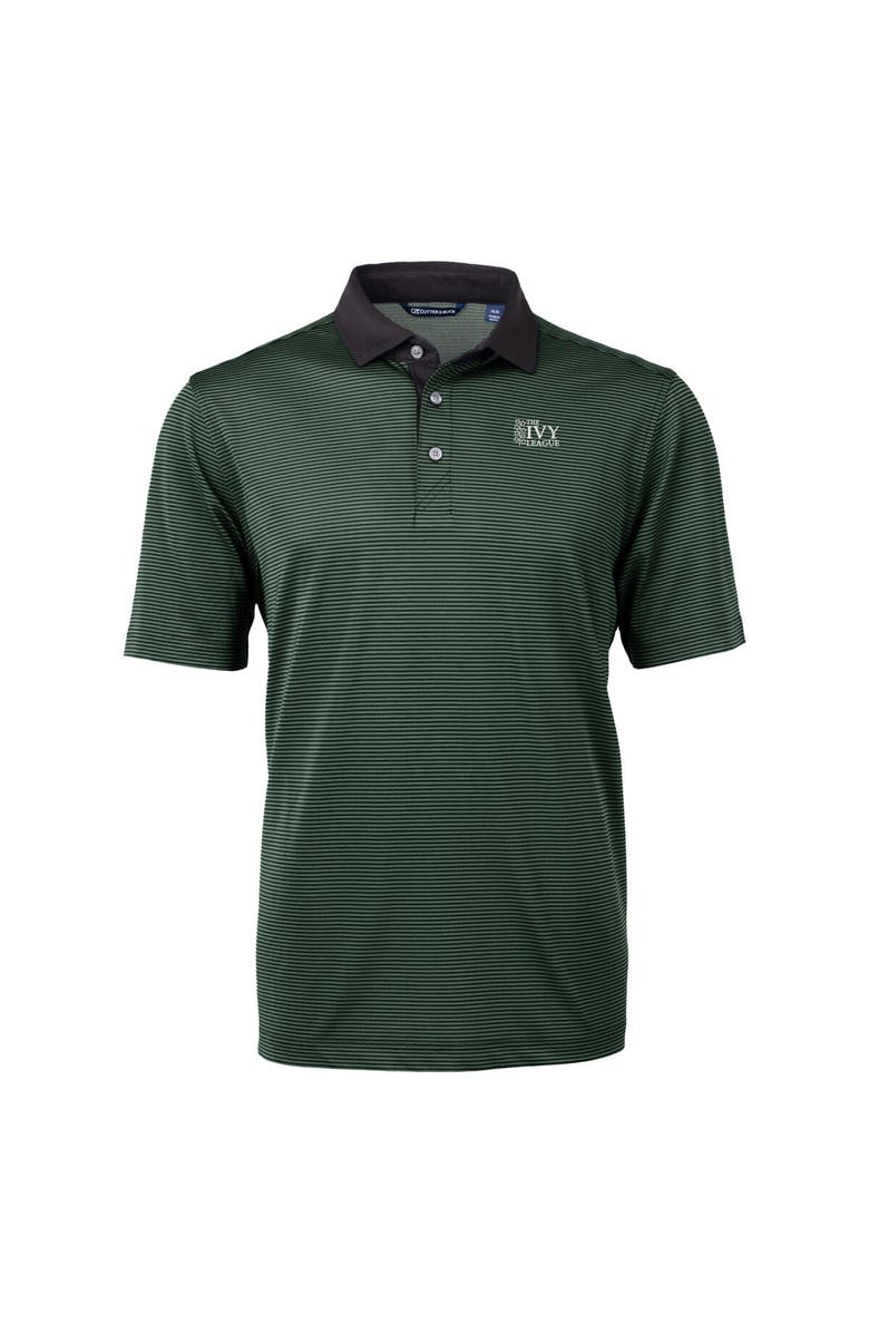 Cutter & Buck Men's Cutter & Buck Hunter Green/Black Ivy League DryTec Tri-Blend Virtue Eco Pique Micro Stripe Recycled Polo, Alternate, color, Hunter Green