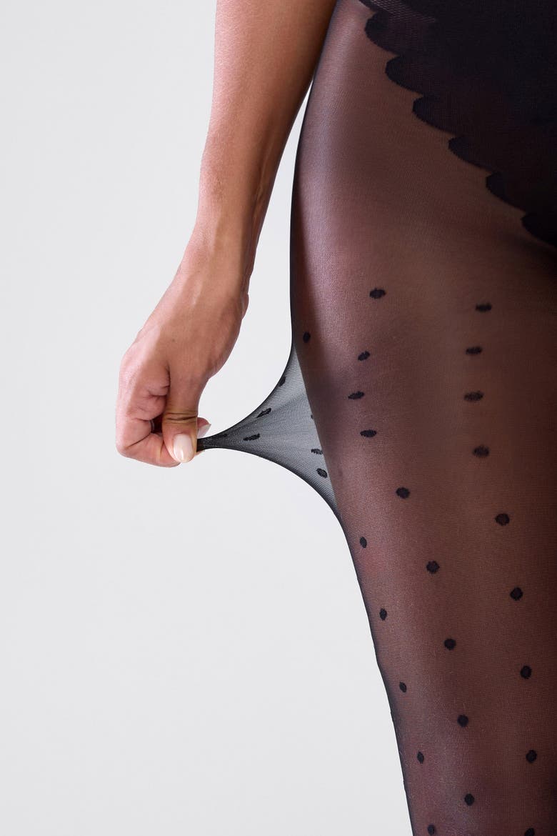 Sheer Polka Dot Tights, Alternate, color, Midnight Black
