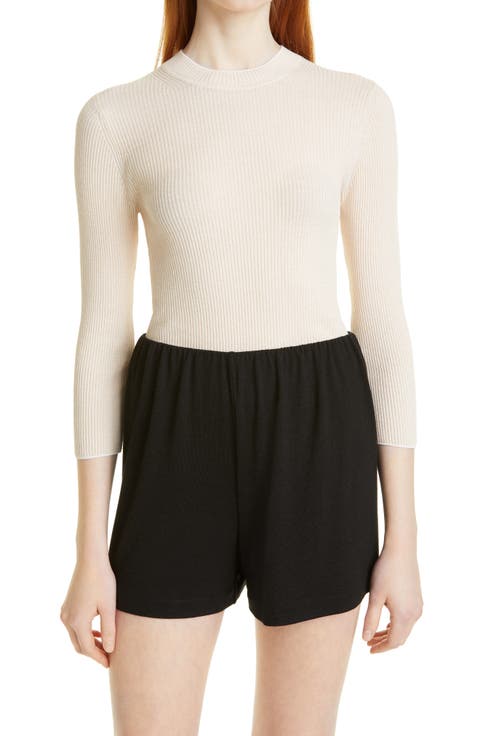 Ribbed Marled Cotton Crewneck Sweater