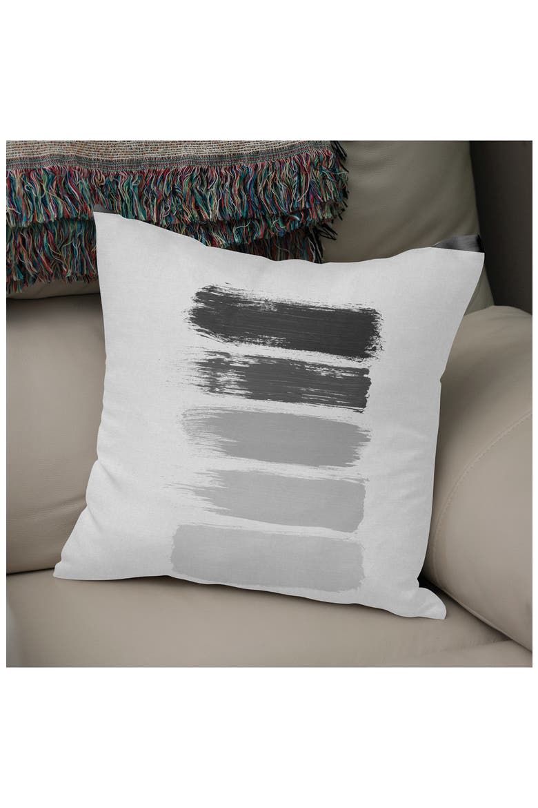 Black & White Stripe Throw Pillow, Alternate, color, WHITE