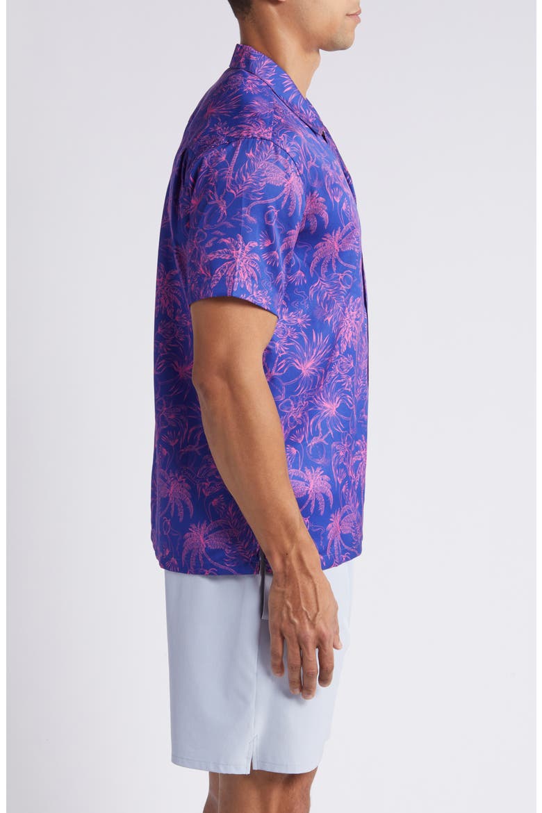 Palms Print Camp Shirt, Alternate, color, BLUE