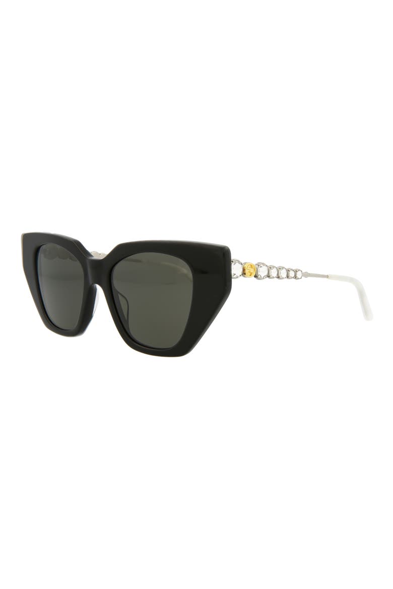 53mm Cat Eye Sunglasses, Alternate, color, BLACK SILVER GREY