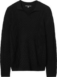 John Varvatos Haynes Organic Cotton Johnny Collar Sweater