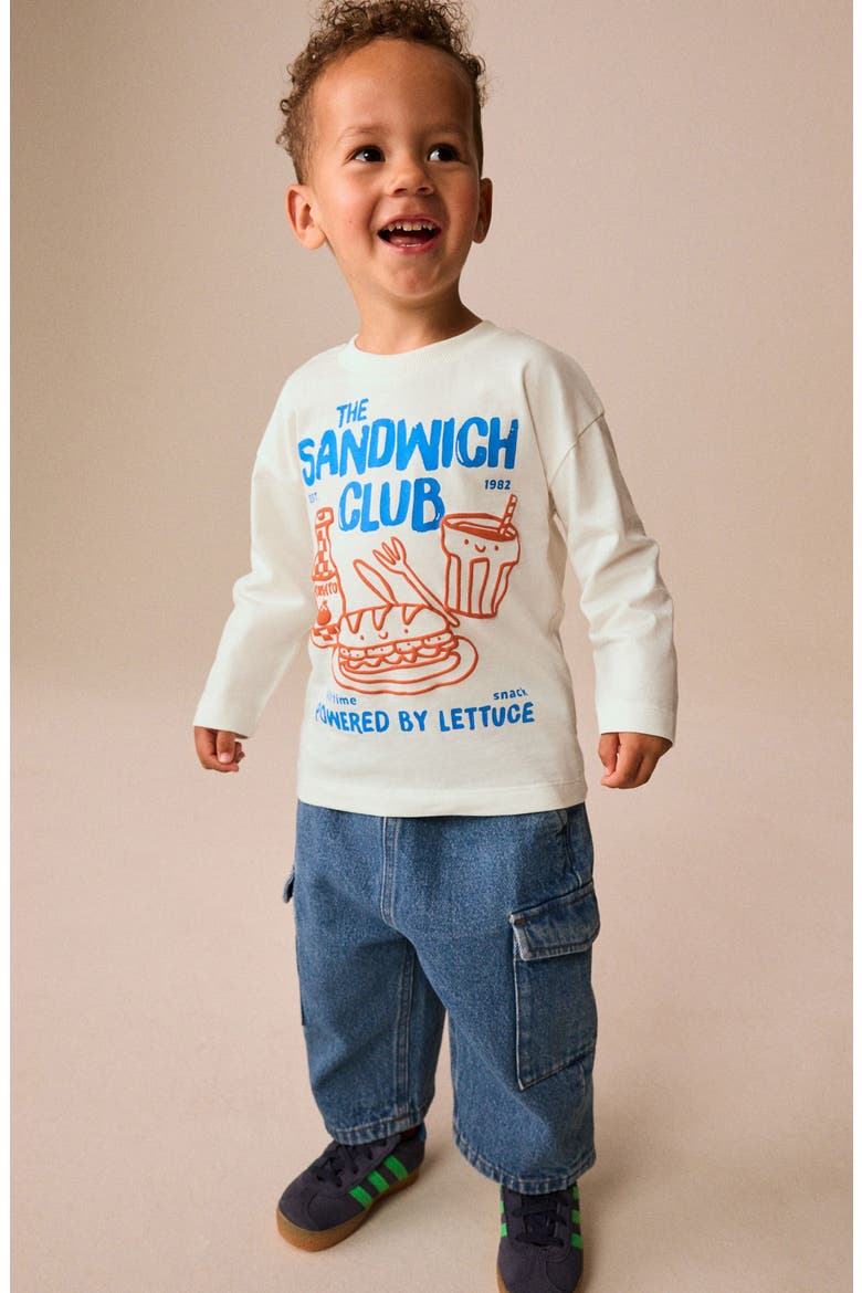 Kids' The Sandwich Club Long Sleeve Cotton Graphic T-Shirt, Alternate, color, CREAM