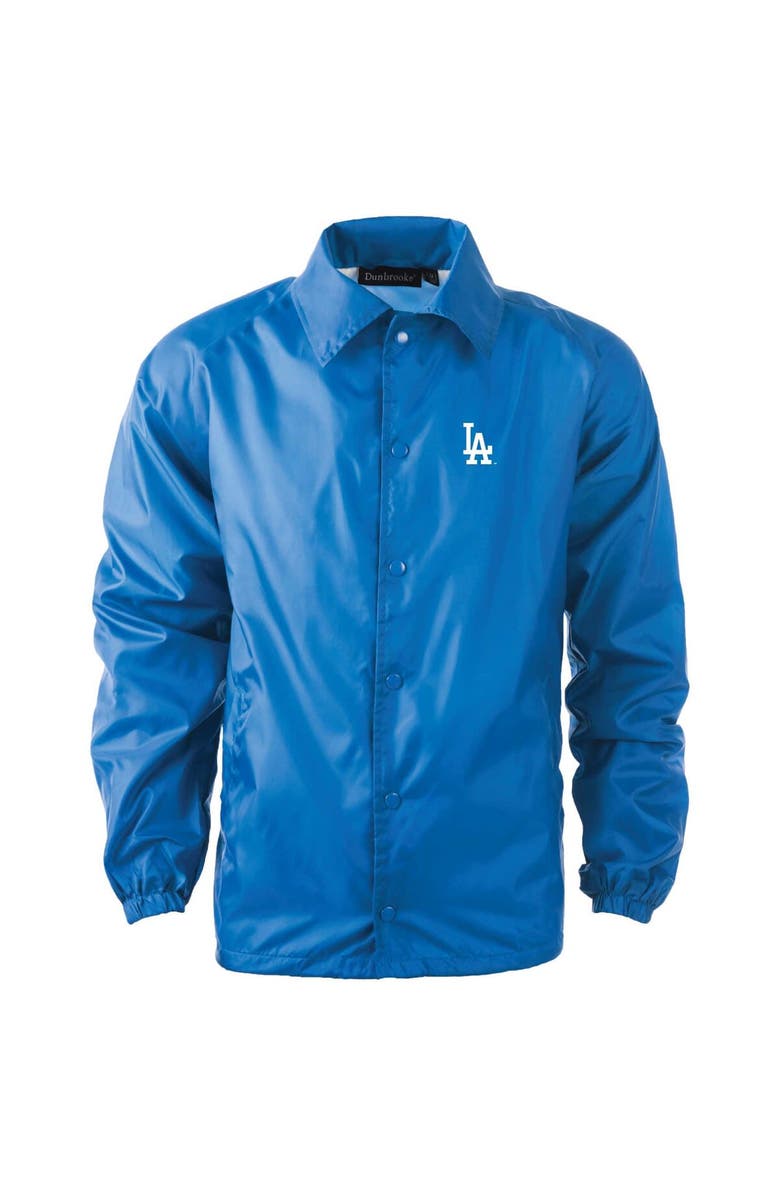 DUNBROOKE Men's Dunbrooke  Royal Los Angeles Dodgers Coach's Raglan Full-Snap Windbreaker Jacket, Main, color, Royal