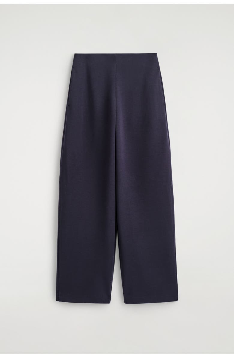 COS Scuba Knit Barrel Leg Joggers, Alternate, color, Navy