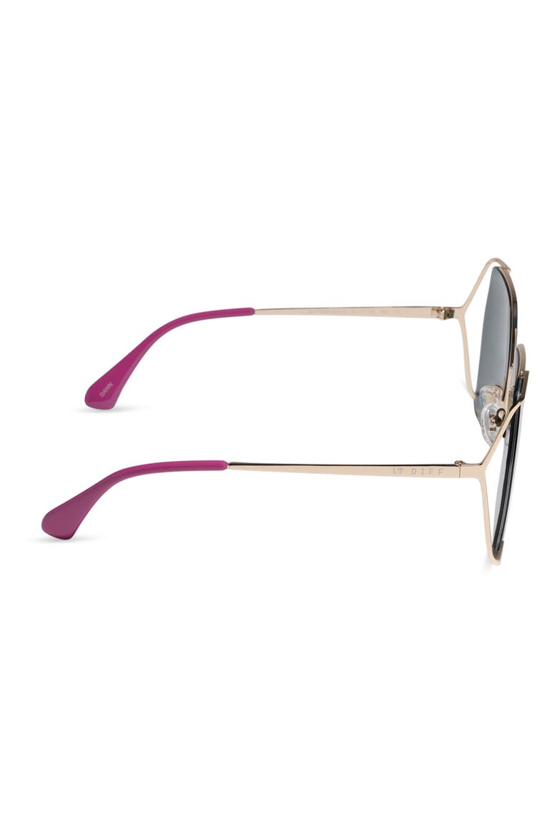 61mm Dawn Geometric Sunglasses, Alternate, color, GOLD FUSCHSIA MIRROR