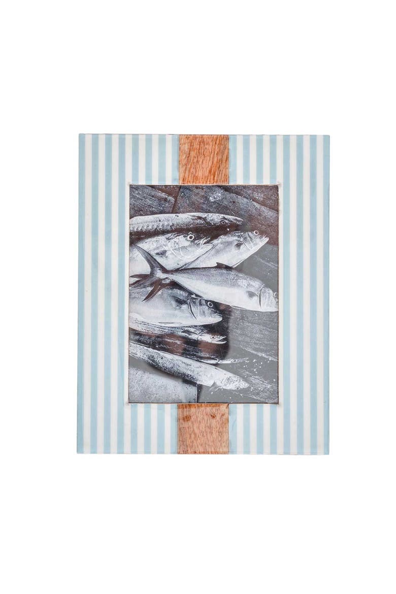 5x7 Cabana Stripe Light Blue Photo Picture Frame, Main, color, Blue