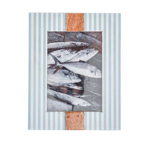 5x7 Cabana Stripe Light Blue Photo Picture Frame