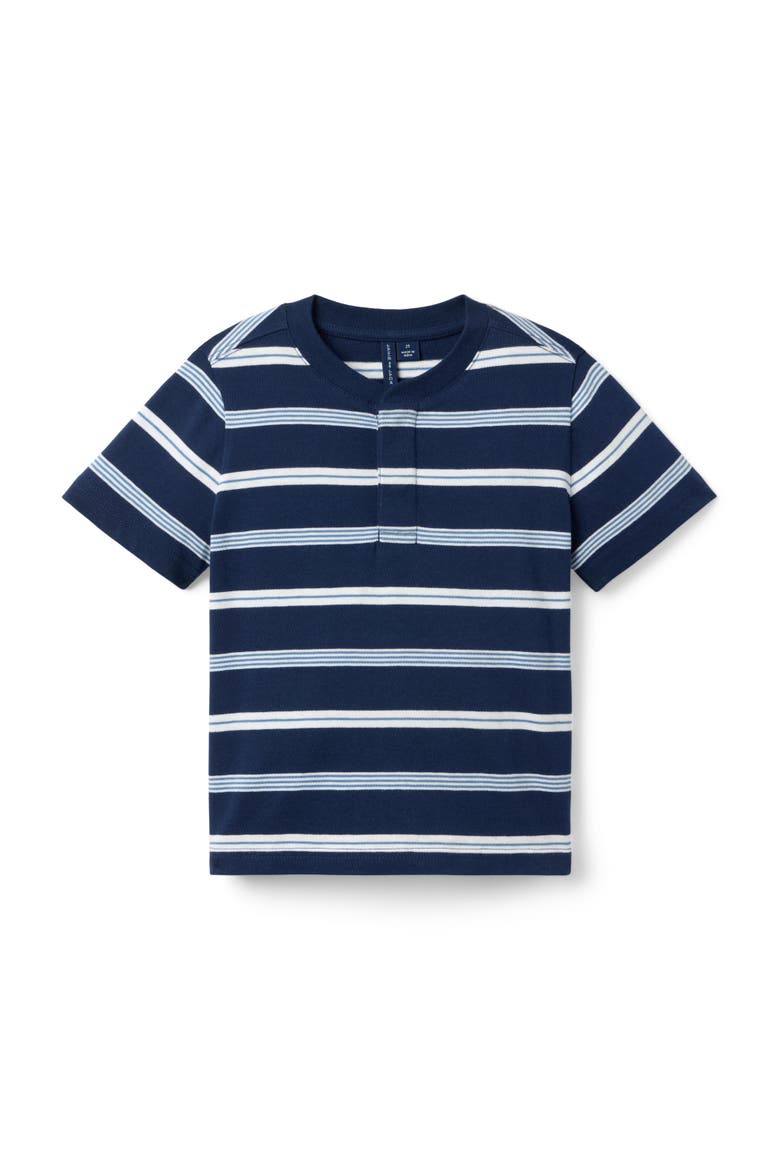 Striped Henley Tee, Main, color, Blue