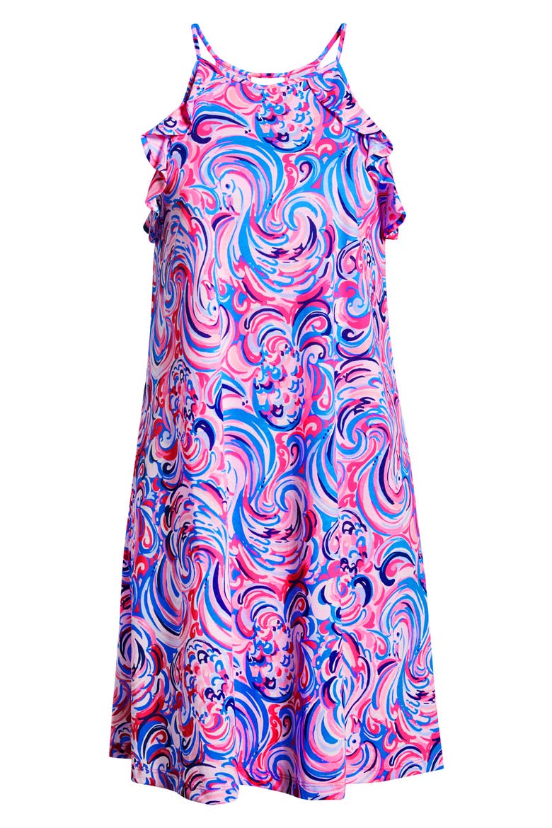 Billie Ruffle Swing Dress, Alternate, color, RAZ BERRY FLAMINGOALS
