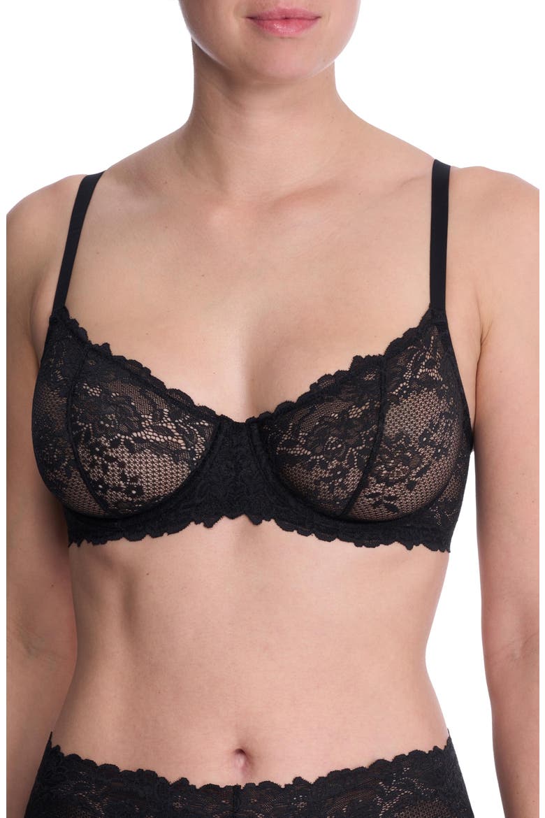 Heavenly Lace Convertible Balconette Bra, Main, color, BLACK
