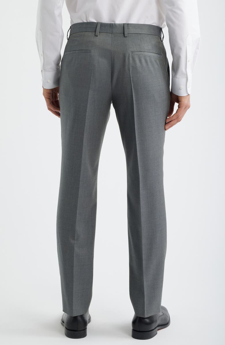 BOSS Genius Slim Fit Flat Front Wool Dress Pants, Alternate, color, Light Past/ Grey