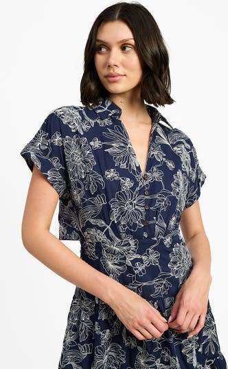 Embroidered Maxi Shirtdress