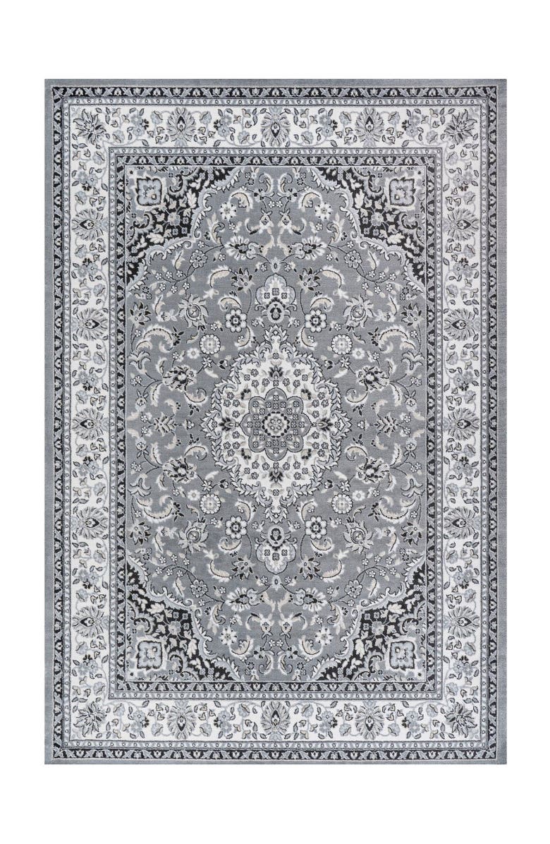 JONATHAN Y Palmette Modern Persian Floral Area Rug, Alternate, color, Gray/Cream
