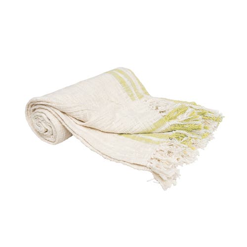 carol & frank 50" x 60" Morgan Tasseled Woven Throw in Beige/yellow  product