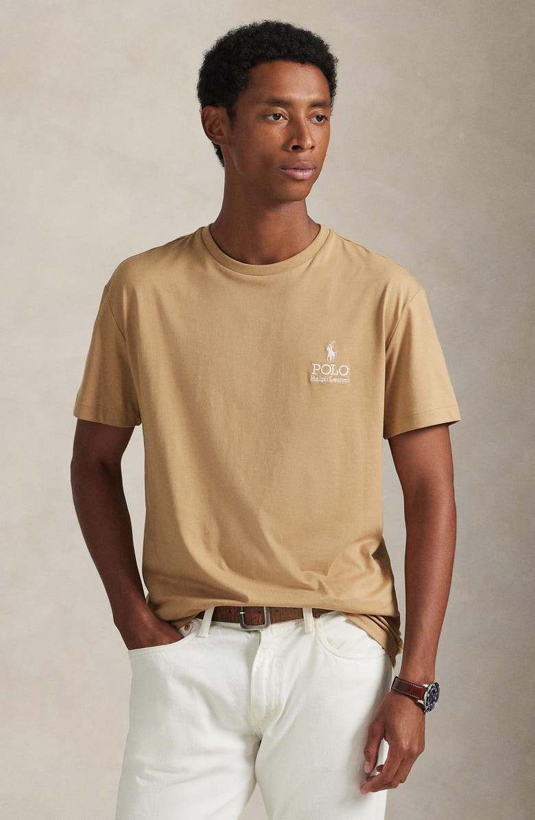 Polo Ralph Lauren Classic Fit Embroidered Logo Jersey T-Shirt, Alternate, color, Classic Camel