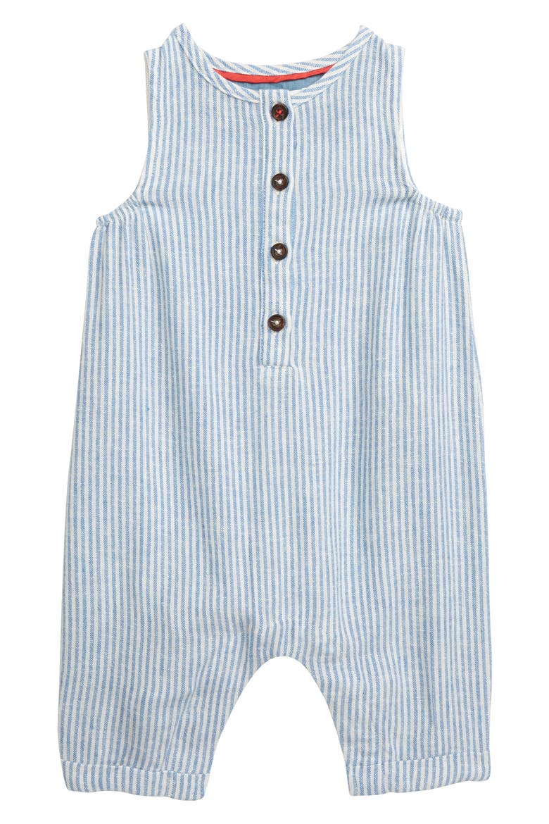 Stripy Romper, Main, color, BLUE LAKE/BLUE TICKING STRIPE