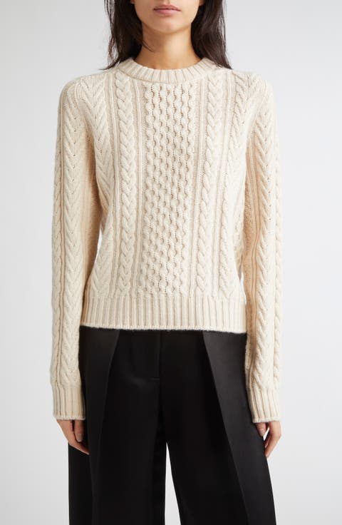 Aran Cable Knit Cashmere Sweater