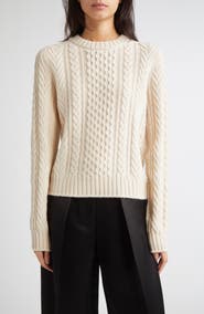Johnstons of Elgin Aran Cable Knit Cashmere Sweater