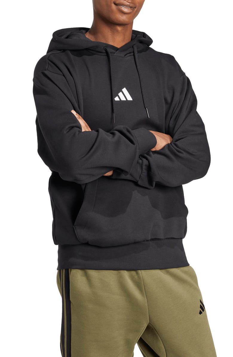 adidas Feelcozy Hoodie, Alternate, color, Black/ White