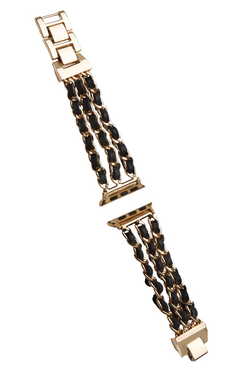SAACHI Braided Chain Apple Watch<sup>®</sup> Watchband, Main, color, Black
