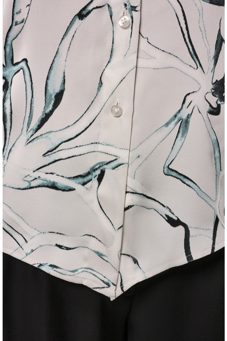 Print Asymmetric Shirt, Alternate, color, AQUA MINT MULTI