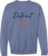 SOFT AS A GRAPE Women's Soft as a Grape Blue Detroit Tigers Pigment Dye Crewneck Sweatshirt