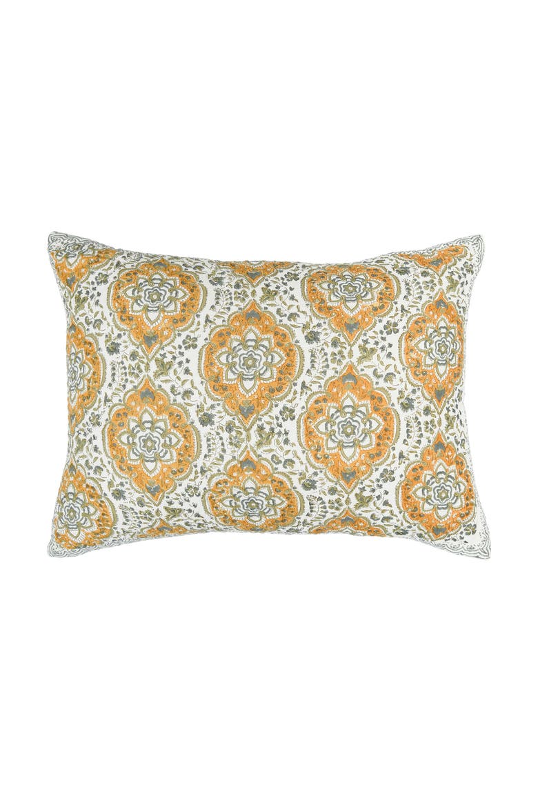 Freddie Ochre Cotton Standard Sham 20" x 26", Main, color, Yellow