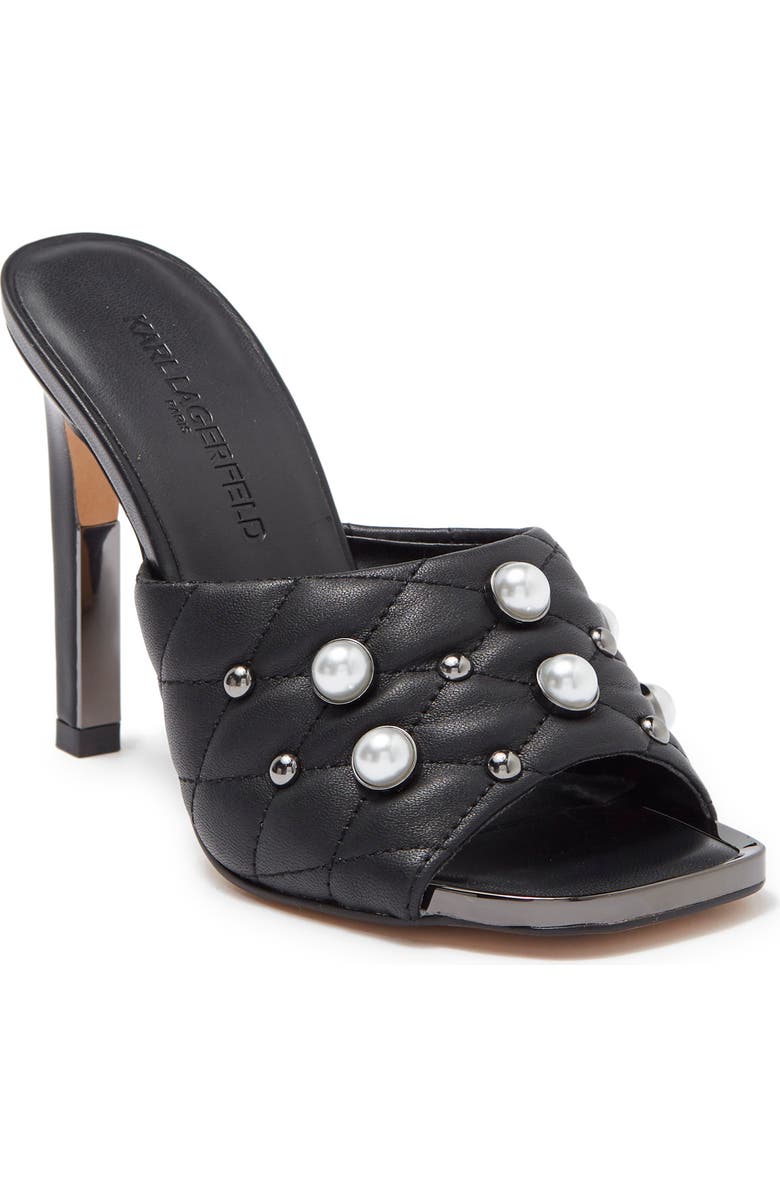 KARL LAGERFELD PARIS Amina Studded Heeled Mule, Main, color,