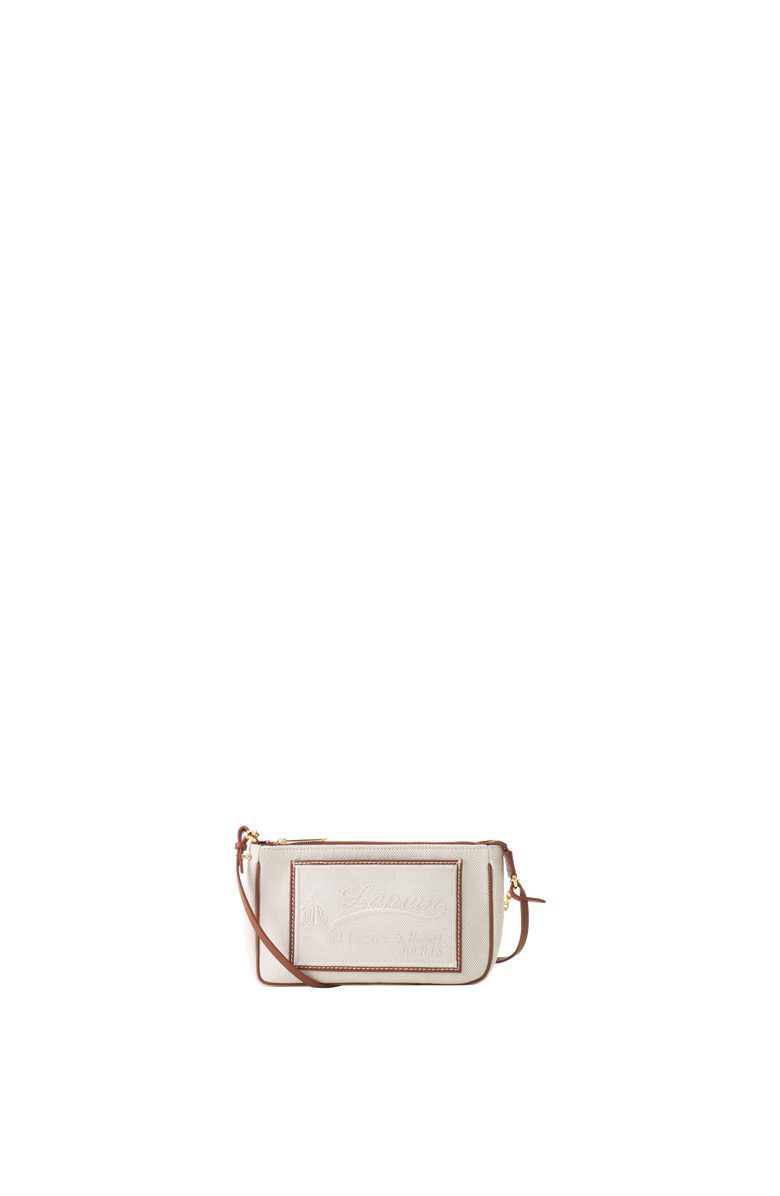 Lanvin Compagnon Small Zipped Sholder Bag In Canvas, Main, color, Brown