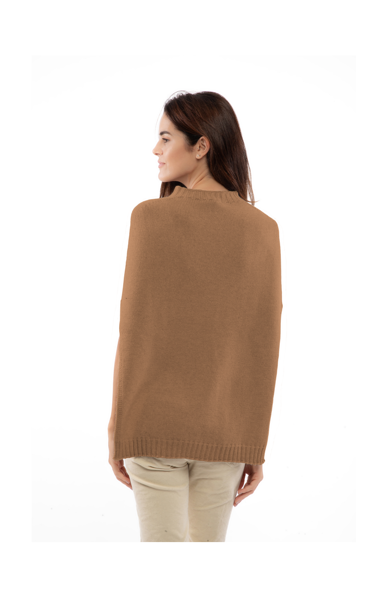 Monticelli Cashmere Pure Cashmere Double Zip Hoodie Sweater, Alternate, color, Camel