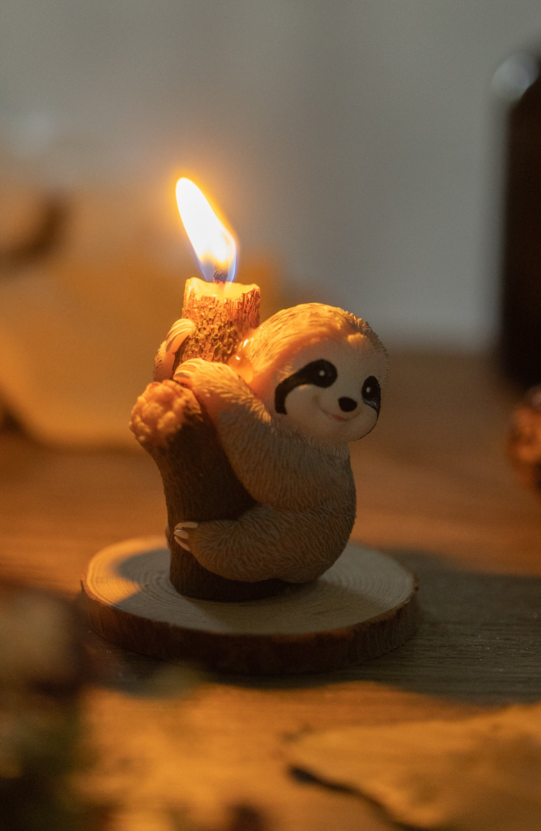 Southlake gifts Baby Sloth Candle, Alternate, color, Beige